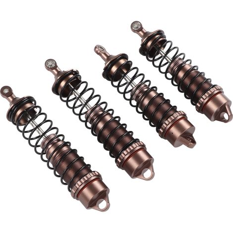 Vier RC-Stoßdämpfer für Vorder- und Hinterachse, passend für ARRMA 1/8, Typhon, Outcast und andere Modelle aus Aluminiumlegierung mit braunen Federn. (1/5)