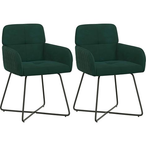 Sedie da pranzo 2 pz Velluto Verde Scuro 59 x 56,5 x 86 cm vidaXL (1/5)