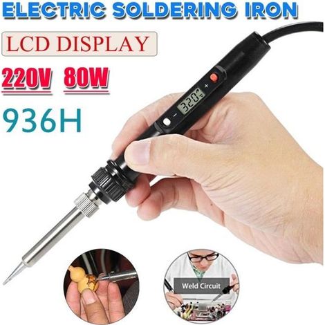 TEMPSA Fer à souder l\'étain électrique Température Réglable - 80W - 220V - PRISE EU (1/4)