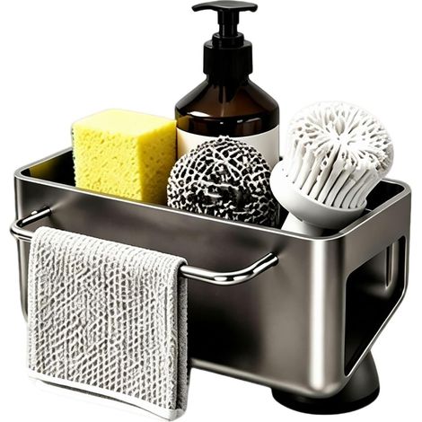 Soporte para esponjas de platos con ventosa - Organizador resistente a la corrosión (1/5)