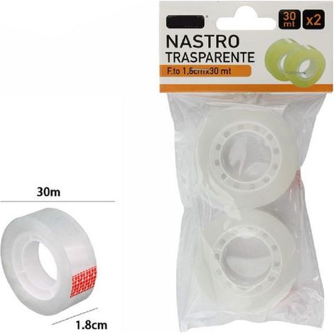Set 2 Pièces Rouleau De Ruban Adhésif Transparent Petit 1,8 Cm X 30 Mètres 69807