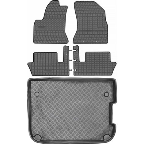 Juego de alfombrillas de goma para Citoren C4 Picasso I Minivan (2006-2013) + alfombrilla para el maletero. (1/5)