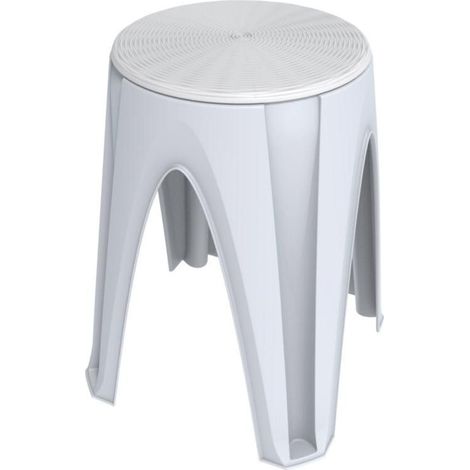 Tabouret rond - H 45 cm x D 35 cm - Blanc - Livraison gratuite (1/2)