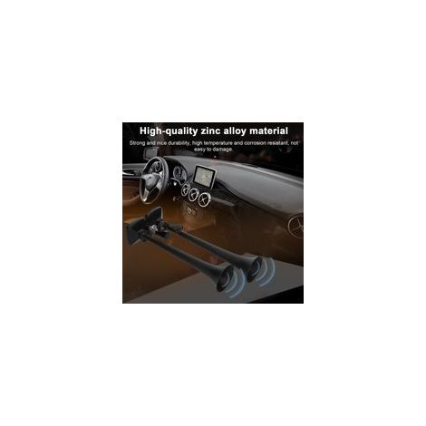 Bocina neumática doble de 150 dB, de alto volumen, eléctrica de 1224 V, con válvula solenoide, controlador de 12 tonos, apta para automóviles, camiones, autocaravanas y embarcaciones.