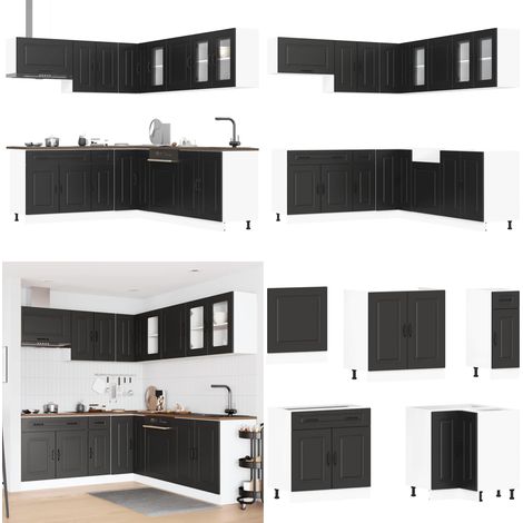 Set Mobili da Cucina 11 pz Kalmar Neri Legno Multistrato - Mobili da cucina - Armadi da cucina