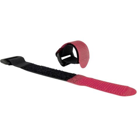 Nastro Velcro Nero e Rosso 360mm x 25mm Confezione da 10
