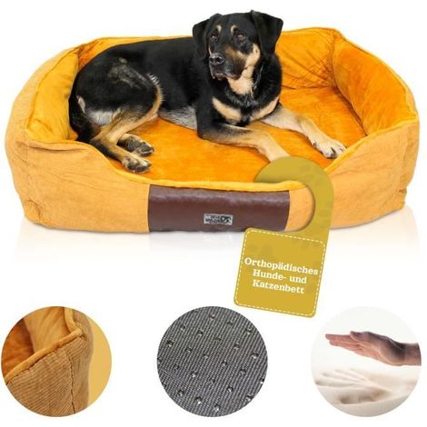 Letto di lusso per cani e gatti - DEAR DARLING - DD-04BRXL - Schiuma a memoria di forma - Taglia XL - Marrone (1/4)