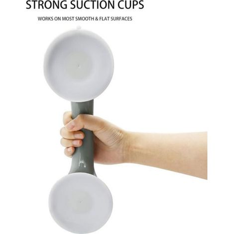 Poignée De Douche À Ventouse - Plastique - Sans Perçage - Pour Baignoire Et Paroi De Douche - 30 Cm - 2 Pièces (1/4)