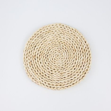 Napperons en corde de chanvre ronds tapis isolant tissé en chanvre épaissir ensembles de napperons ronds 33cm (1/5)