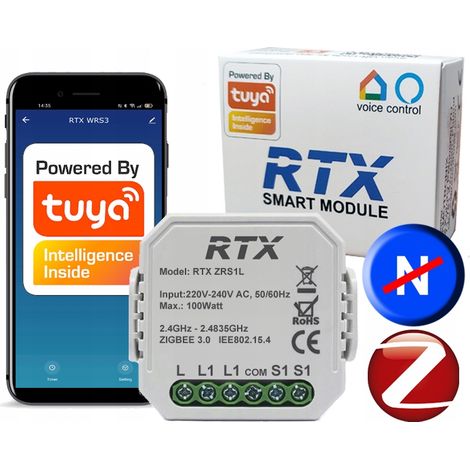 El relé ZigBee TUYA In-Box de 1 ob funciona sin N