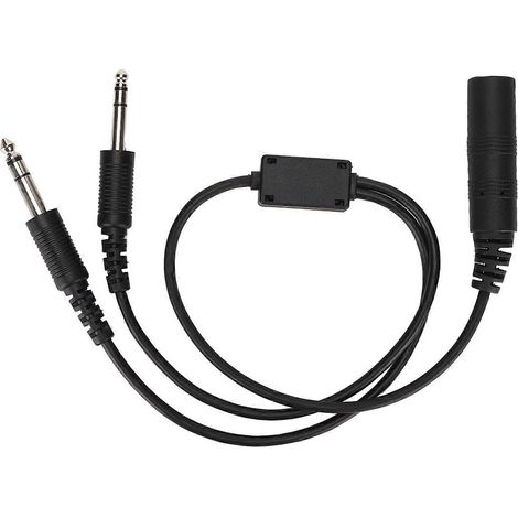 Câble adaptateur pour casque audio aviation pour hélicoptères (prise unique) vers prise aviation universelle (double prise) (1/5)