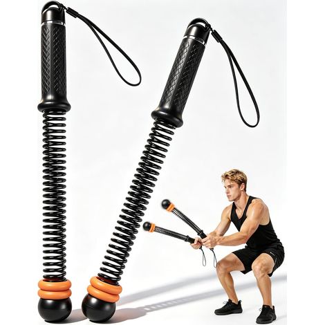 Weighted Battle Rope No Rope - Adjustable Battle Rope for Home Silent - with Silicone Handle for Full Body Toning, Fat Burn, Strength Training (Black) (1/5)