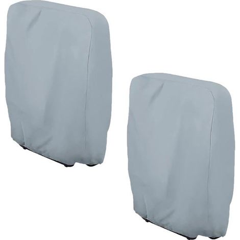 Lot de 2 Housses Chaise Pliante Extérieur Gris 71x110x20cm, Oxford Imperméables Maison Jardin Aucunely (1/5)