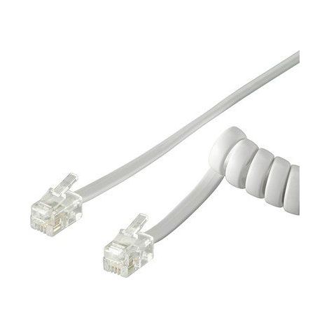 Intellinet Cavo telefonico spiralato 2mt RJ10 4P4C Bianco (1/4)