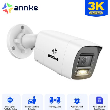 ANNKE 3K PoE Cámara de seguridad exterior visión nocturna detección movimiento audio bidireccional (1/5)