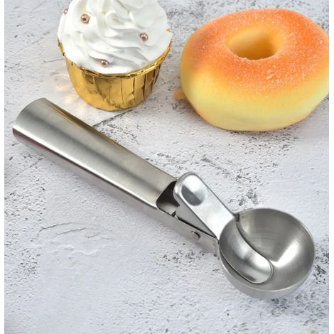 Paletta per gelato in acciaio inox da 18 cm, stampo per palline di gelato da 5 cm di diametro, paletta per gelato con beccuccio, paletta per gelato/melone, utensili da cucina (1/5)