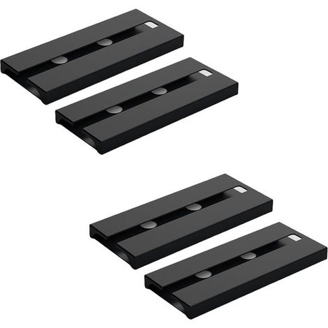 4-teiliges Set Schwarz – Kunststoff – 25,3 x 11 x 2 cm – Hängendes Weinglasregal – Weinglasaufbewahrung – Weinglashalter – Für Zuhause – Schrank (1/5)