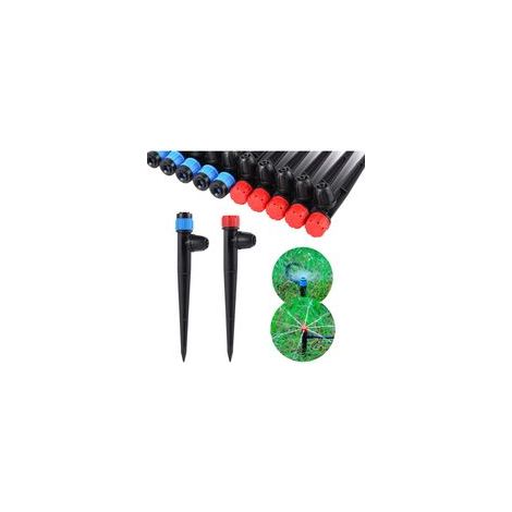 Émetteurs d'irrigation goutte à goutte, avec goutteur réglable à 360 degrés, adaptés aux tuyaux de 0,64 cm, 25 arroseurs de jardin goutte à goutte, 25 émetteurs parfaits (50 pièces - couleur 25 arros (1/5)