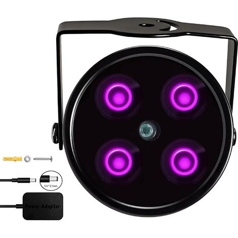 Illuminateur 4-LED Projecteur Infrarouge Grand Angle pour Night Vision CCTV et IP Caméra Noir avec Adaptateur Secteur (1/5)