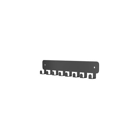 Lntyq Wand-Schlüsselhaken, Wand-Schlüsselhalter, Wand-Schlüsselleiste mit 8 Haken, Schwarzer Metall-Wand-Schlüsselhalter für Flur, Küche, Schlafzimmer, Wohnzimmer, Badezimmer, Büro (1/5)