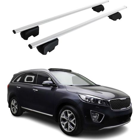 Barres de toit transversales pour kia sorento 2016 2020 fer argent abe