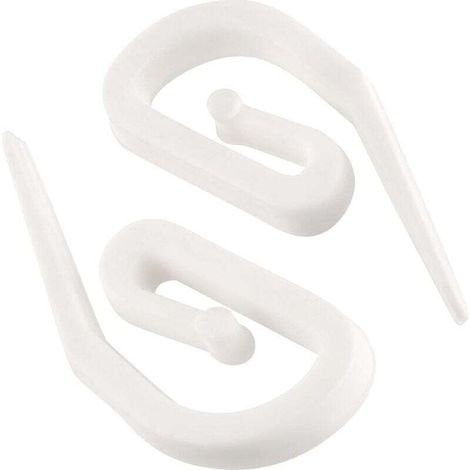 Crochets pour Rideaux en Plastique Blanc - Paquet de 100 (28 x12mm) Tentures/Fenêtres/Rideaux, (1/5)
