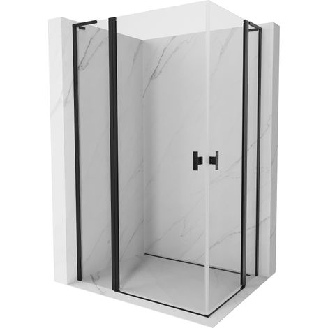 Mexen Mist L Duo cabine de douche pivotante 100 x 95 cm, transparent, noir - 8A4L-100-095-70-00 (1/5)