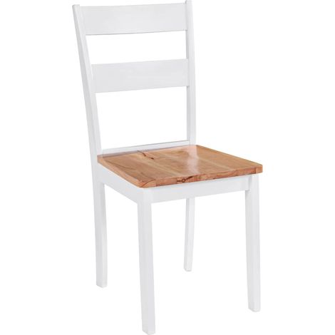 Maison Exclusive - Esszimmerstühle 4 Stk. Weiß Massivholz Gummiba