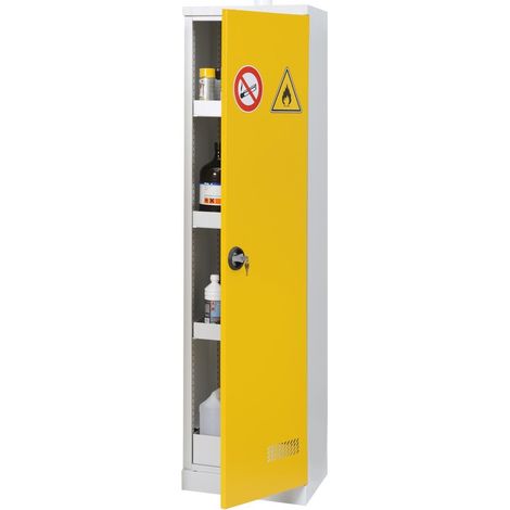 PROVOST - Armoire de sûreté Provost pour produits toxiques et dangereux - Acier, finition poudre époxy (corps gris/portes jaune) - 12 L