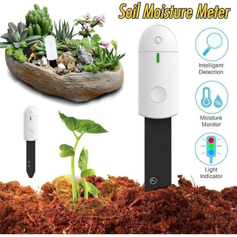 Capteur Testeur de Sol, Humidité Plante Meter Sol, Intelligente Hygrometre Plante, Surveillance Automatique du Niveau D'humidité/Lumière/Fertilité/Température (1/4)