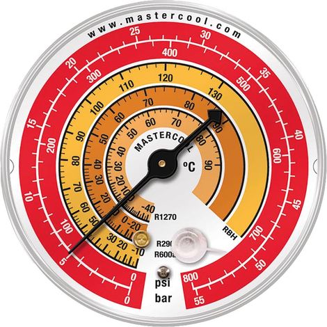 Manómetro de alta presión de repuesto ø 80 con conexión 1/8" NPT para gases R600A-R290-R1270
