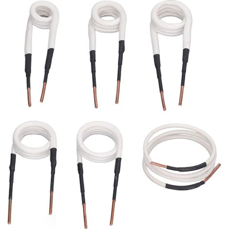 Kit 6 spirales de chauffage induction, noyau en laiton 3mm, tailles 20/25/30/35/40mm, fils de formage libre pour chauffage par induction (1/5)