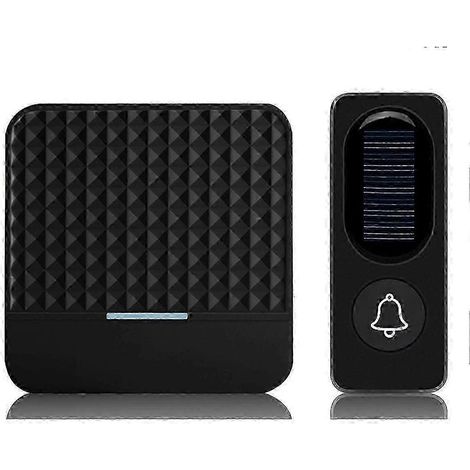 Sonnette solaire sans fil avec prise européenne, portée de 300 m, étanche IP65 (1/5)