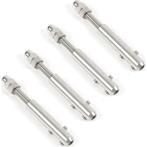 4 Pièces Tendeur Cable Inox Cable Inox 4mm, Terminal pour Fil Inox Métallique Terminal À Vis pour Cable Métallique 4 mm