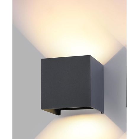 Applique MuraleLED 3000K 12W, IP65 Étanche, noire pour Intérieur/Extérieur Jardin Salon Chambre (1/5)