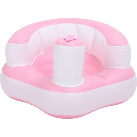 Siège gonflable pour bébé, PVC souple et doux, pompe incluse, chaise portable avec soutien dorsal, sécurité pour sol, lit, douche, piscine. (1/5)