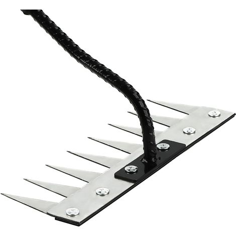 8 Dents Rateau de Désherbage, 157cm Rateau Jardin à Long Manche en Acier Inoxydable, Outil pour Enlever Les Mauvaises Herbes Sarcloir a Main avec Manche, Outils de Jardinage pour Cour, Pelouse (D) (1/5)