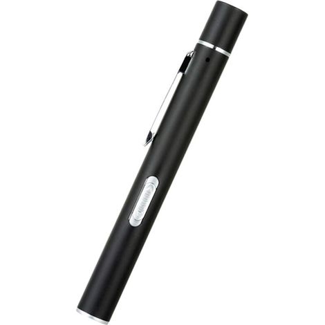 Lampe de poche rechargeable rechargeable USB Mini lampe de poche avec 2 sources LED, clip de poche (Noir)