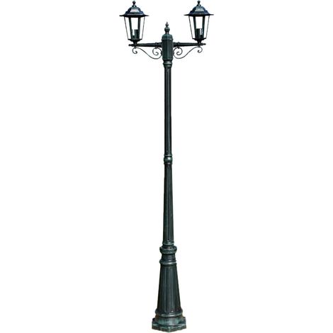 Lampada da terra decorativa doppia da esterno verde 215 cm 2402082
