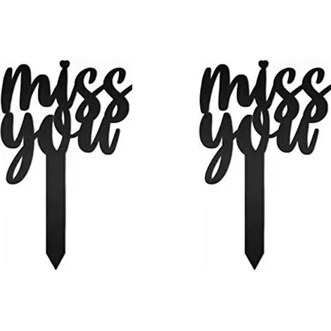 Marqueurs funéraires en métal, Miss You Memorial Stake Sympathy Grave Plaque Cimetière Garden Stake Memorial Plaque commémorative en métal pour cimetière, extérieur, cour, jardin 2pcs