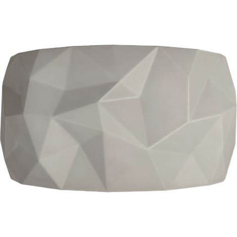Angled Lampada da parete in ceramica artigianale grigia con diffusore prismatico e tecnologia LED dimmerabile TRIAC, alta resa cromatica CRI 90 (1/2)
