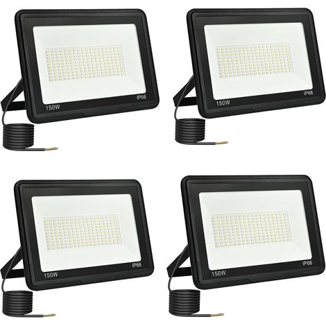 4 Pièces Projecteur Led ExtéRieur 150W, Spot Led ExtéRieur 15000LM 6000K Blanc Froid IP66 ImperméAble Projecteur Exterieur Pour Jardin Garage Patio Grange Cour (1/5)