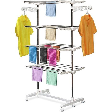 Séchoir à linge pliable France blanc et argent (1/5)