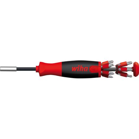 Wiha Destornillador con cargador LiftUp 25 magnético en surtido con 12 bits, de 1/4" (38600)