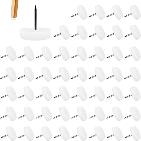 (100 Pièces) Patin Chaise Glisse, Patins Chaise a Clouer pour Meubles pour Chaises Anti Bruit Tampon Pied de Chaise Patin Chaise (1/5)
