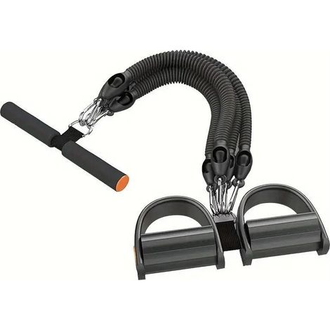 Pedalera deportiva multifuncional para fitness en casa, banda de resistencia accionada con el pie y cuerda de tensión de 4 tubos para entrenamiento abdominal, cintura, brazos, piernas, etc.