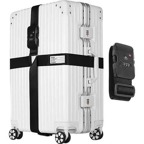 Travel Bag Strap, Adjustable Luggage Belts, Suitcase Connector Straps, Luggages Security Belt, 50.8 to 84 cm, Must Have Accessories for Frequent Travelers and Business Trips (1/5)