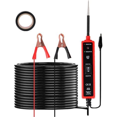 Kfz-Elektrik-Prüfgerät mit 6V, 12V und 24V Gleichstrom-Prüflampe, LED-Kontrollleuchte, Spannungsprüfer für Kfz-Elektrik und elektrischem System (1/5)
