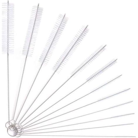 12pcs Tube Brosse de Nettoyage, Brosse de Nettoyage Tube pour Bouteille en Verre Bébé Biberon Bouilloire Clavier, Tuyau Brosses de Nettoyage (1/4)
