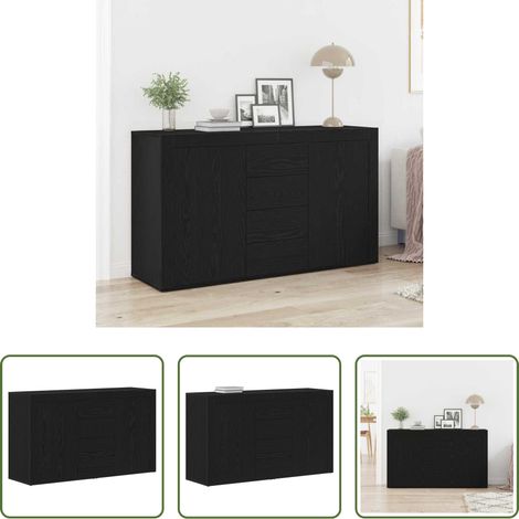 vidaXL Buffet en bois d'ingénierie - Buffet Chêne noir 120 x 36 x 69 cm Bois d'ingénierie (1/5)